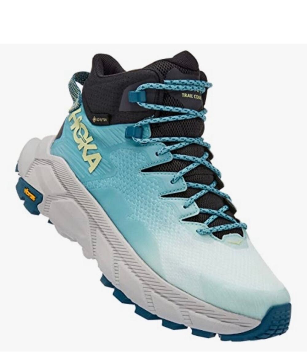 HOKA Trail Code GTX 8.5 B Blue lightweight waterproof hiking boots Vibram shoes